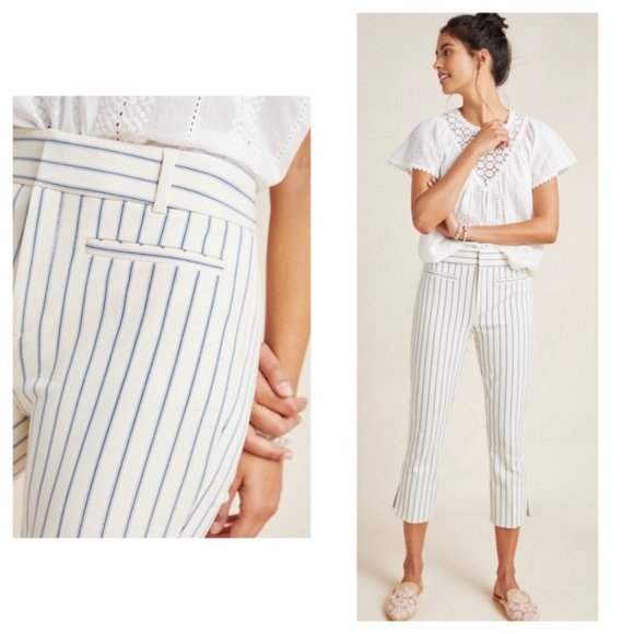 Anthropologie Pants - Anthropologie Essential Slim Capri Striped 16W New
